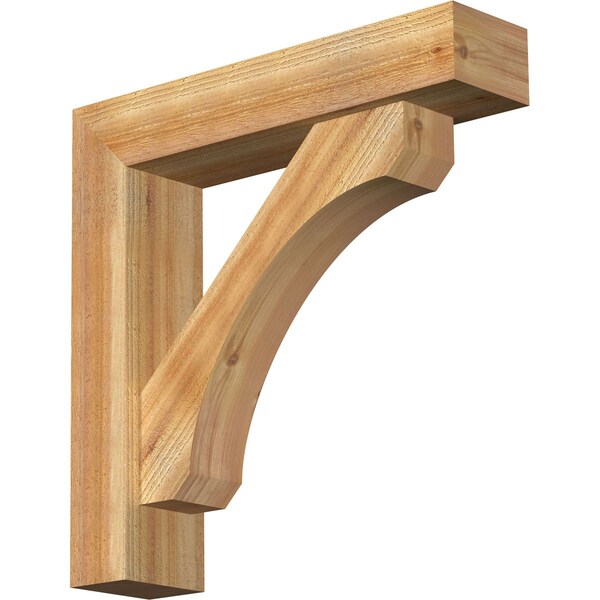 Ekena Millwork Legacy Block Rough Sawn Bracket w/ Offset Brace, Western Red Cedar, 6"W x 26"D x 26"H BKT0604X26X26LEC05RWR - main